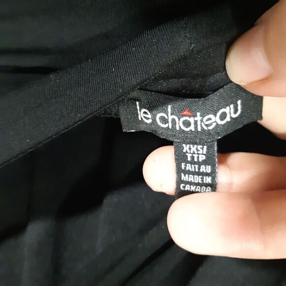 Le chateau Black Long Ruched Knit Formal Dress XXS - Picture 9 of 15